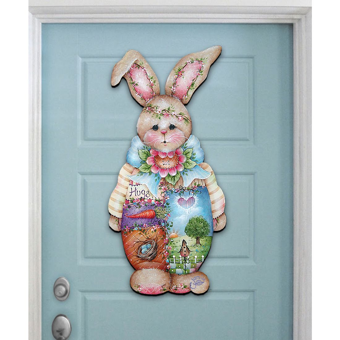Bella Bunny Easter Door Decor by Jamie Mills-Price - Easter Spring Decor - 8457601H