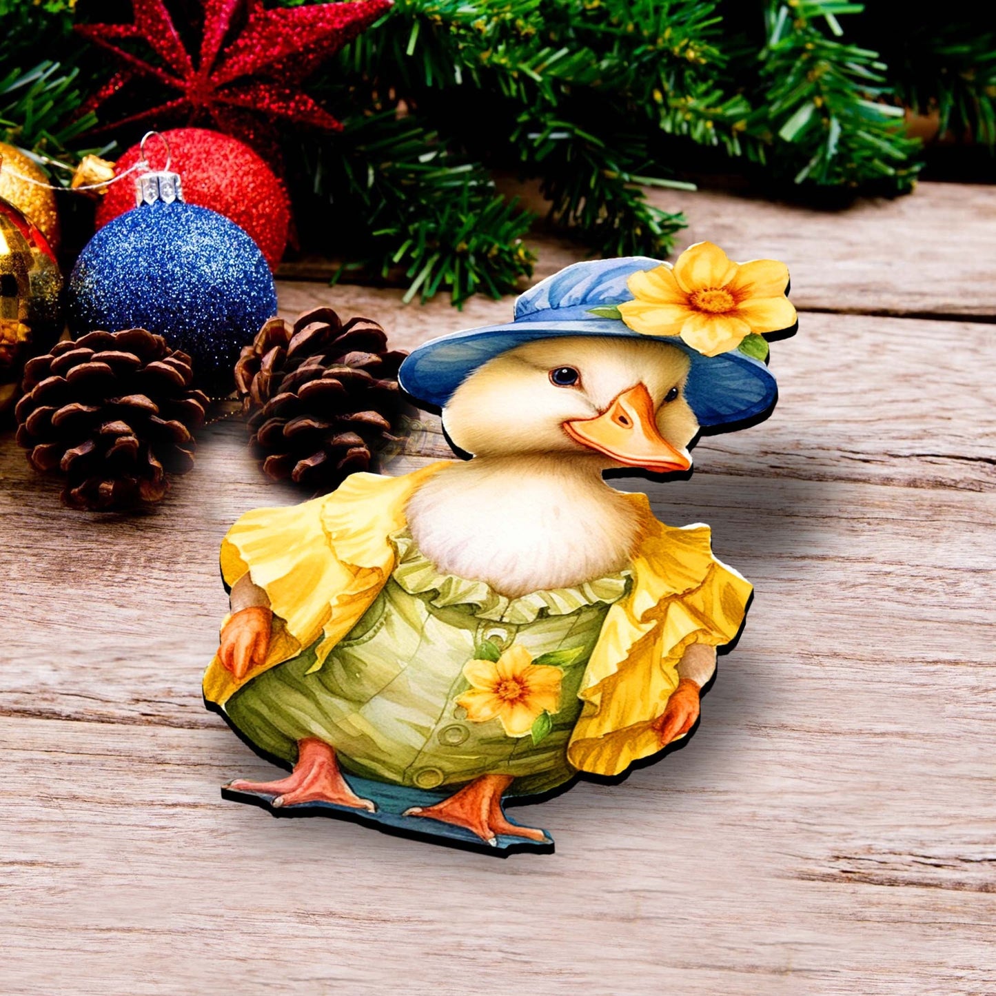 Easter Ducks Decorative Wooden Clip-on Ornaments Set of 3 by G. Debrekht - Easter Decor - 8091043C-S3