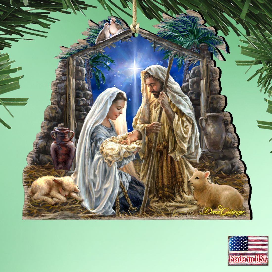 Glory to God Wooden Ornaments by Gelsinger - Nativity Holiday Decor - 8161010-1722