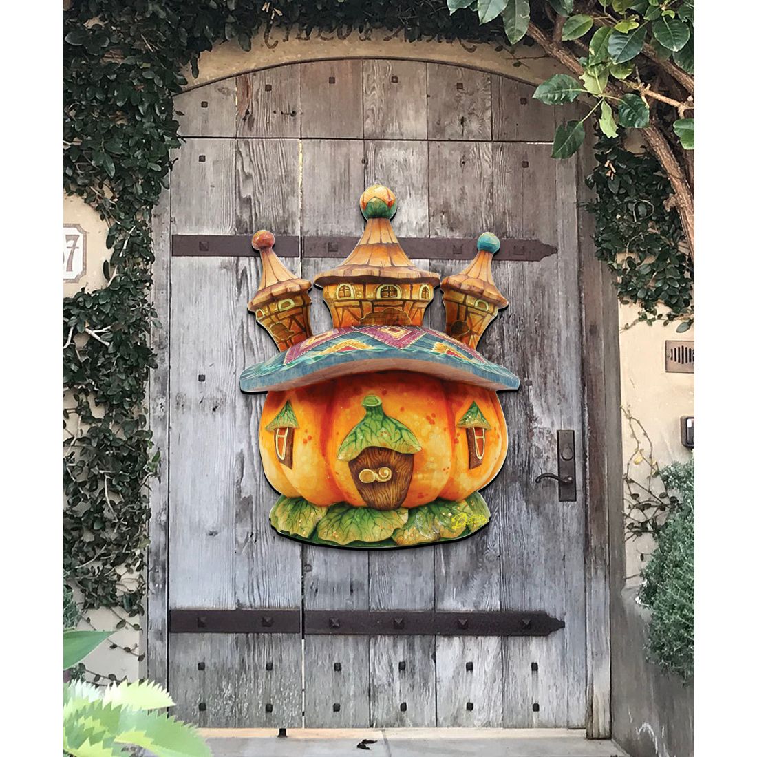 Pumpkin Castle Halloween Door Decor by G. DeBrekht - Thanksgiving Halloween Decor - 8158413H