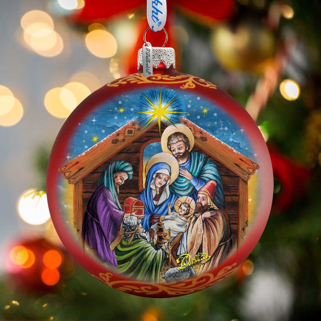The Gift of the Three Kings Glass Ornament Limited Edition by G. DeBrekht - Nativity Holiday Decor - 73905