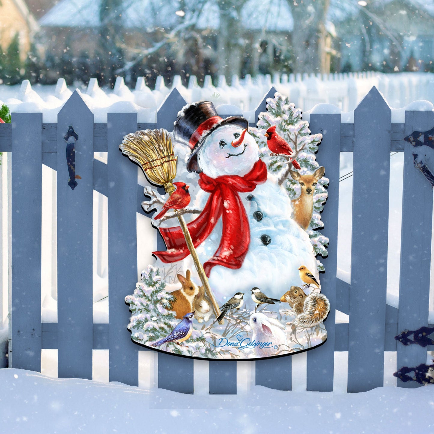 Frosty Forest Friends Christmas Door Decor by D. Gelsinger - Christmas Santa Snowman Decor - 8461026H-1624
