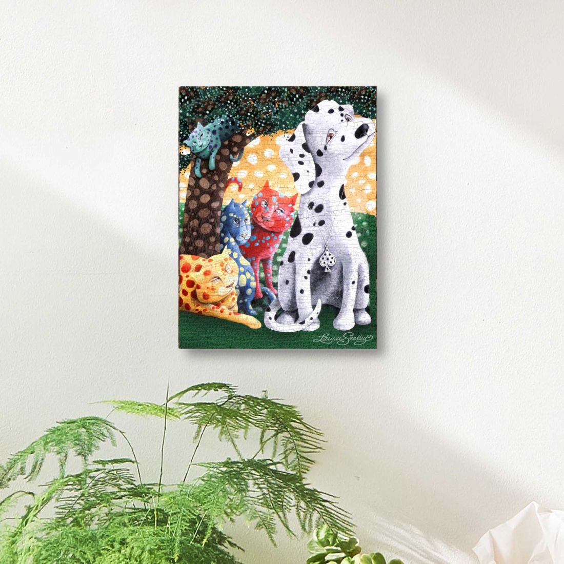 The World We Weave Wooden Wall Art by Laura Seeley - Pets Dog and Cats Decor - 8511119B