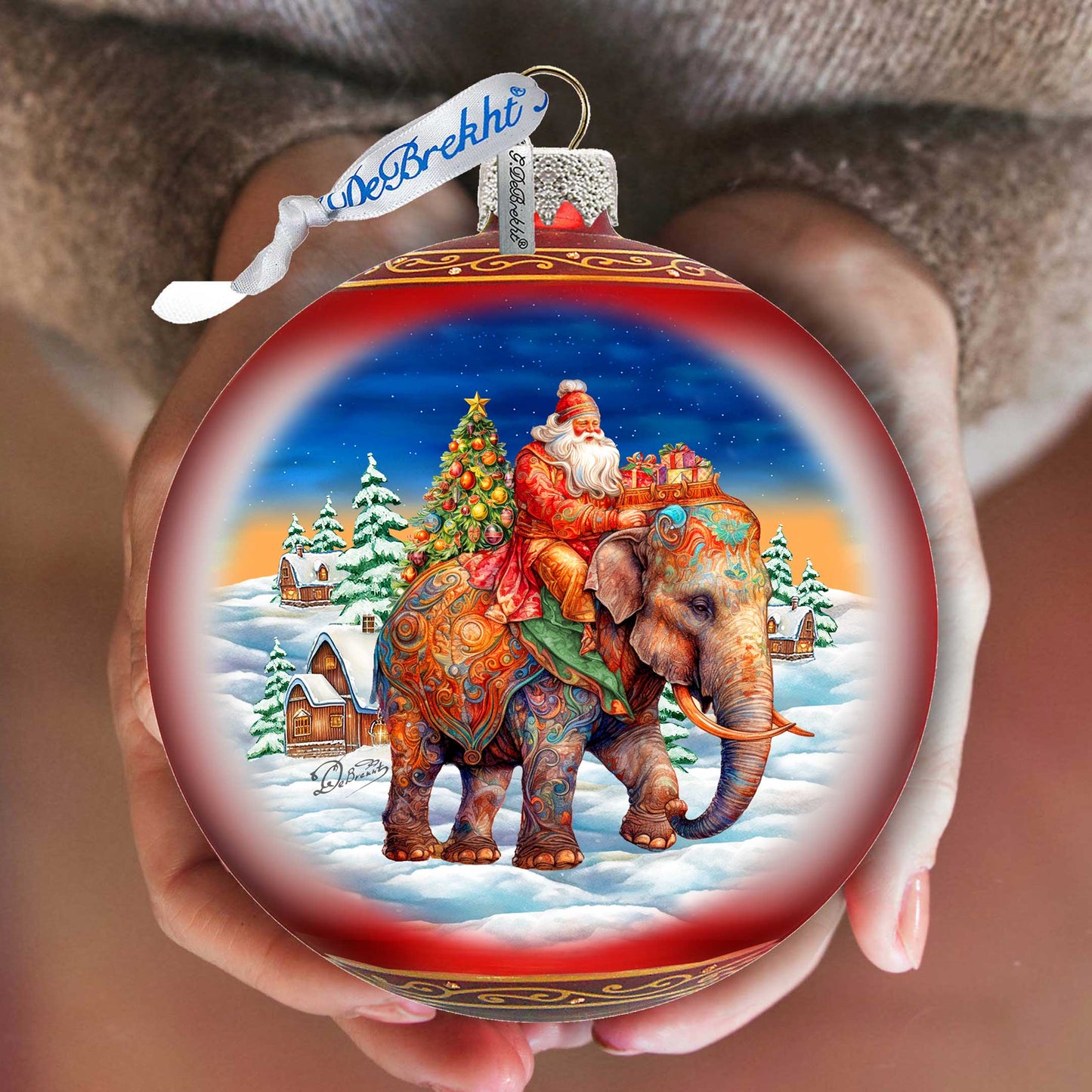 Safari Sleigh 5-Inch Glass Ball Ornament - Christmas Holiday Décor - 73945 Holiday Mercury Glass Ornament Christmas Tree Ornaments by GDebrekht