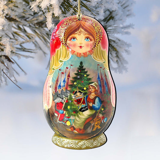 Nutcracker Story Matreshka Wooden Ornaments by G. DeBrekht - Christmas Decor - 8115762