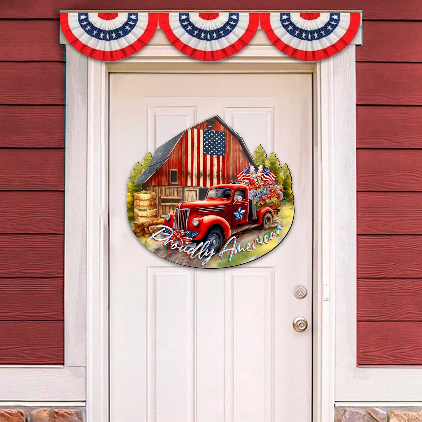 Proudly American Decorative Holiday Door Decor by G. DeBrekht - American Christmas Decor - 8652790H