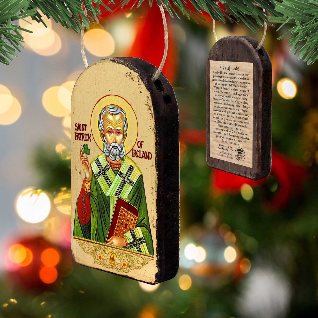 Saint Patrick Religious Celtic Sacred Icon Ornament - Celtic Decor - 87060