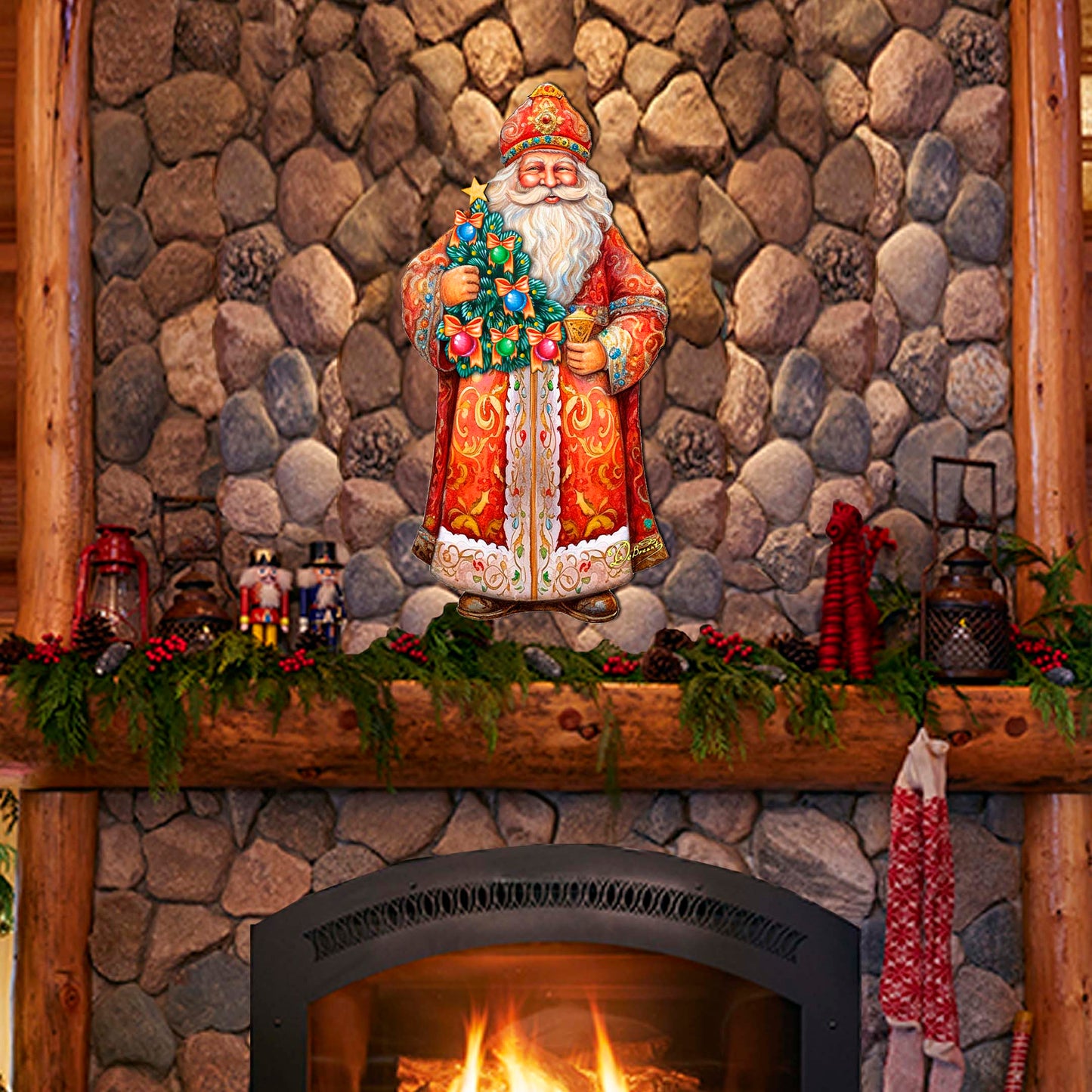 Santa's Tree of Joy Holiday Door Decor by G. Debrekht - Christmas Santa Snowman Decor - 8691418H