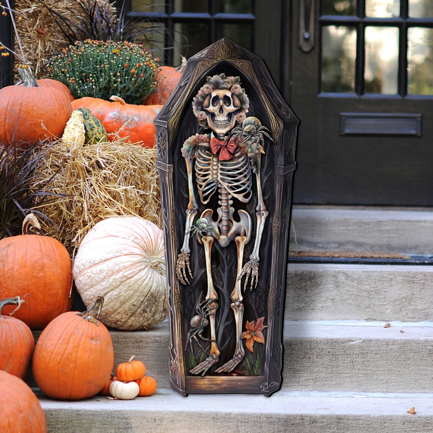 Skeleton Coffin Holiday Door Decor by G. DeBrekht - Halloween Decor - 8652797H