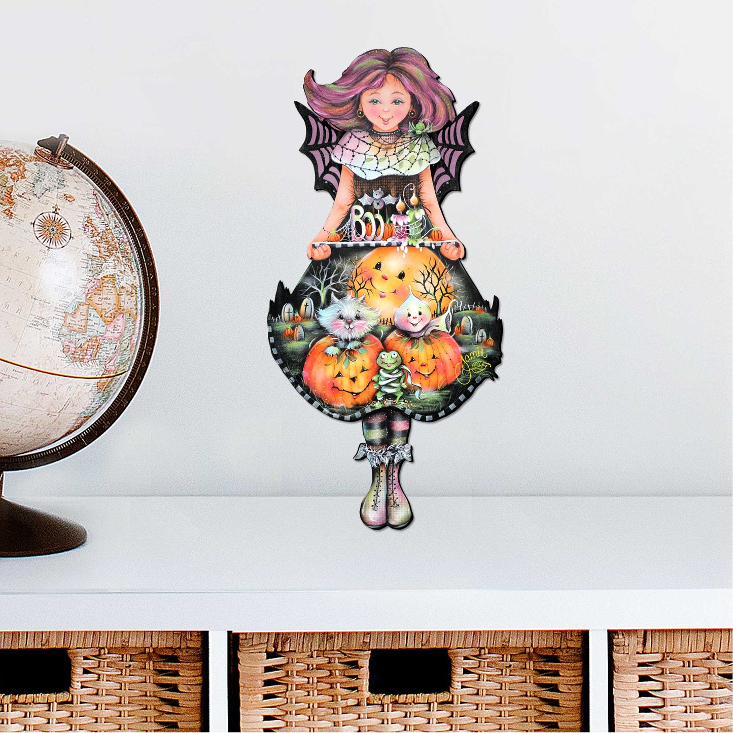 Pumpkin Fairy Halloween Door Decor by Jamie Mills-Price - Thanksgiving Halloween Decor - 8457412H