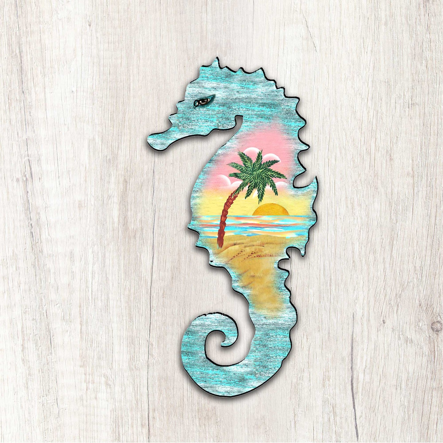 Seahorse Coastal Door Decor by G. DeBrekht - Coastal Holiday Decor - 8198517H