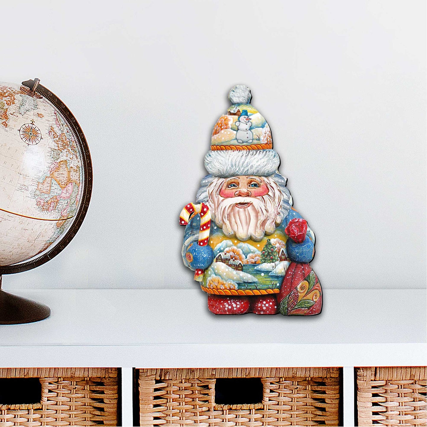 Whimsical Winter Wonders Santa Door Decor by G. DeBrekht - Christmas Santa Snowman Decor - 81519184H