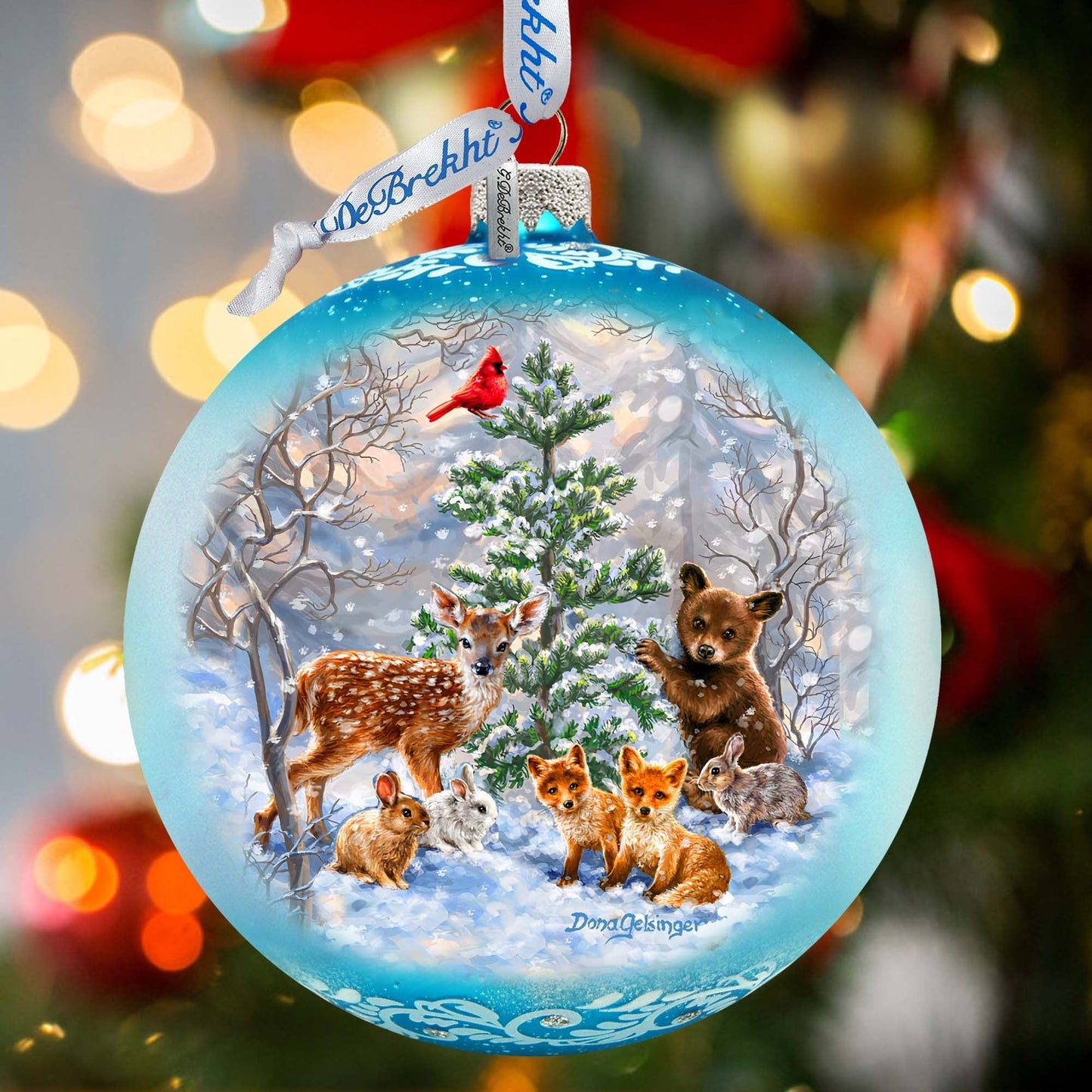 Forest Friends Lg Glass Ornament by D. Gelsinger - Christmas Decor - 73949