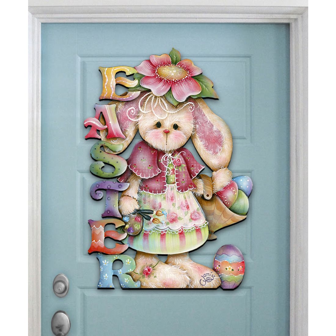 The Easter Bunny Easter Door Decor by Jamie Mills-Price - Easter Spring Decor - 8457605H