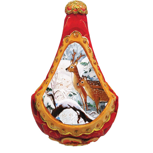 Santa on Sleigh Sculpted Hand-Painted Christmas Ornament by G. DeBrekht - Christmas Santa Snowman Decor - 622514