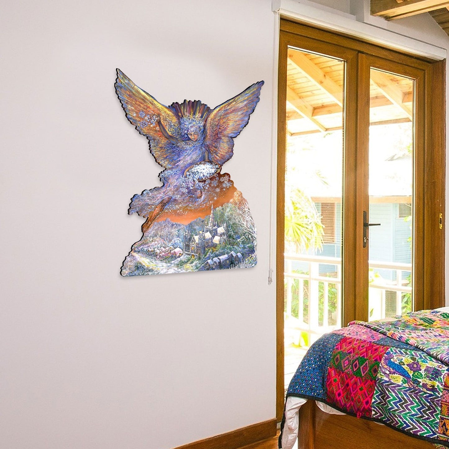 Snow Angel Wall Decor Over the Door Wooden Hanger by Josephine Wall - 842131F-JW