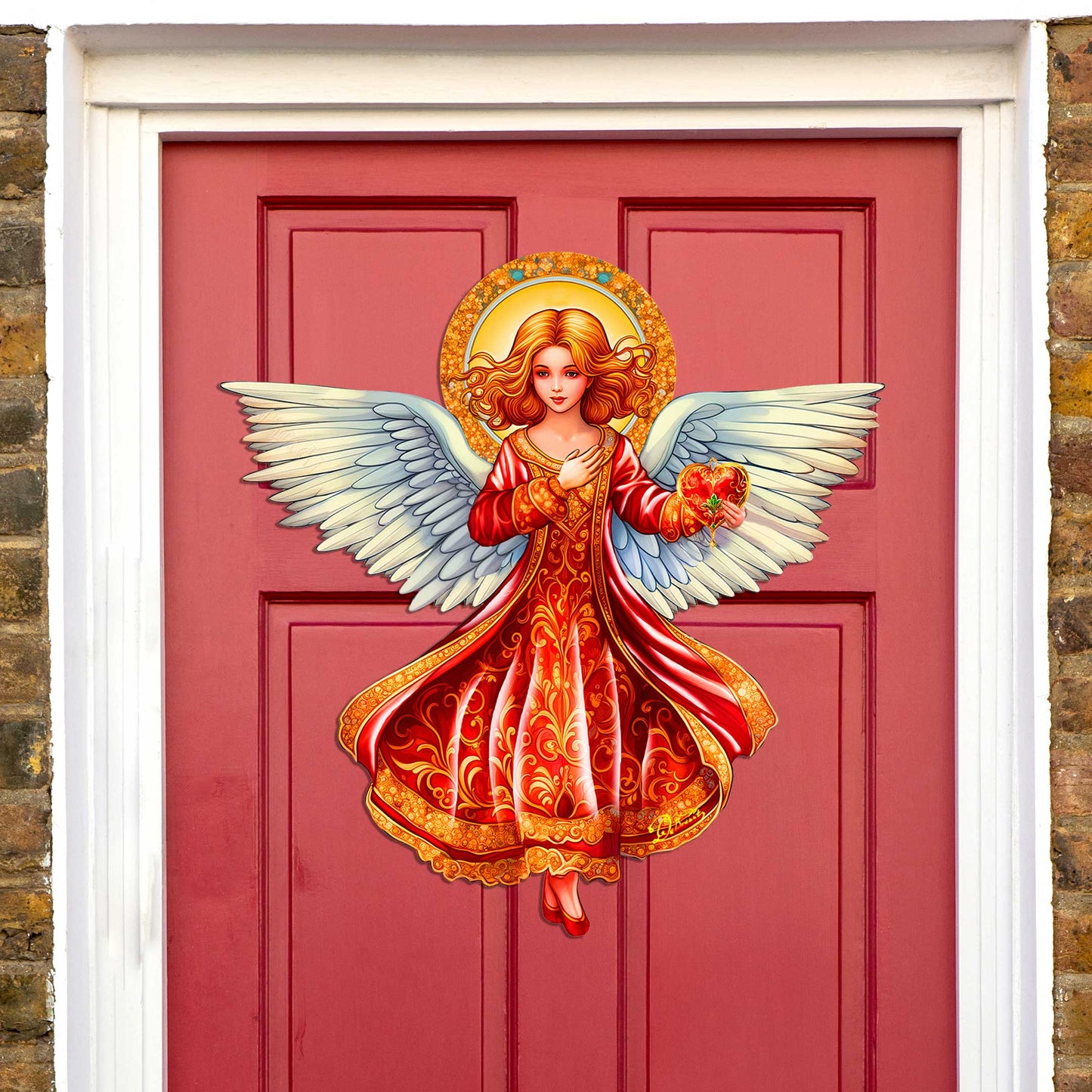 Angel with Love Holiday Door Decor by G. Debrekht - Nativity Holiday Decor - 8652816H