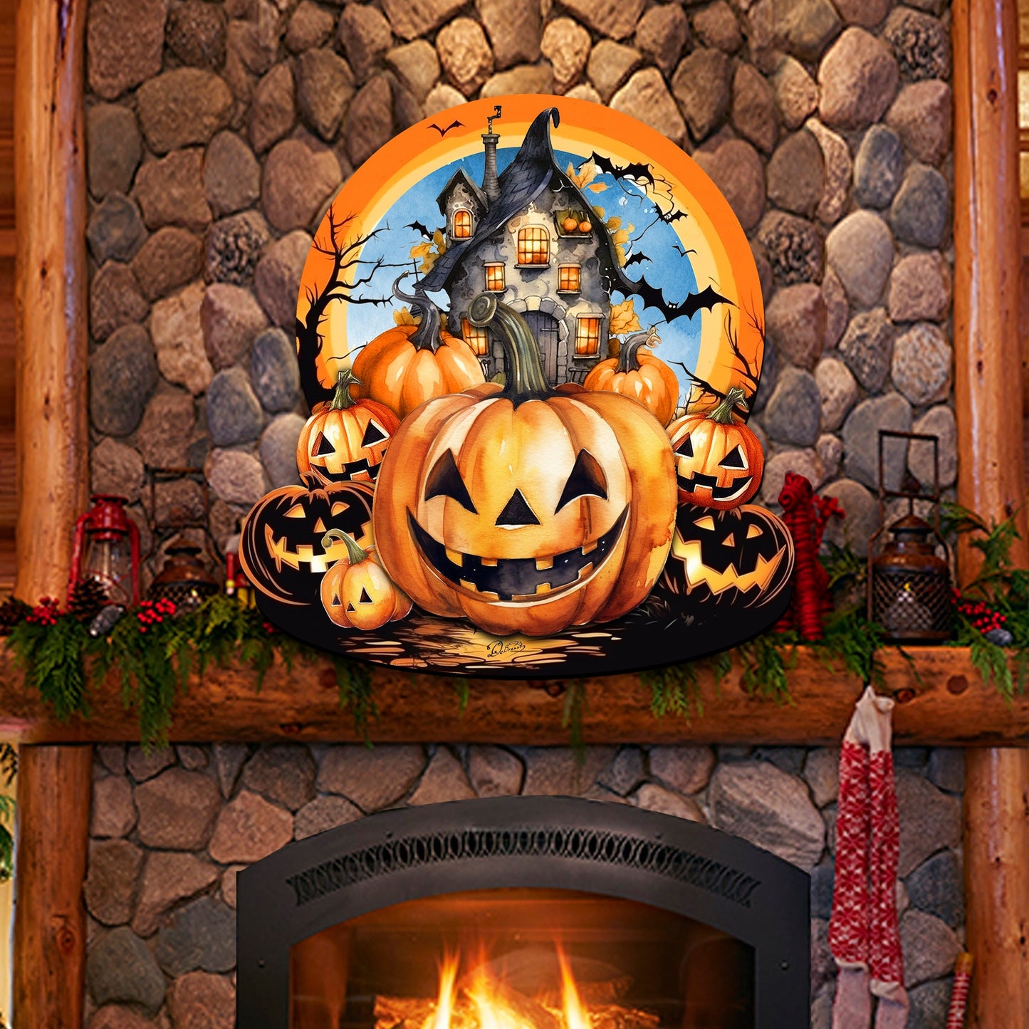 Haunted House Holiday Door Decor by G. Debrekht - Thanksgiving Halloween Decor - 8611041-2H