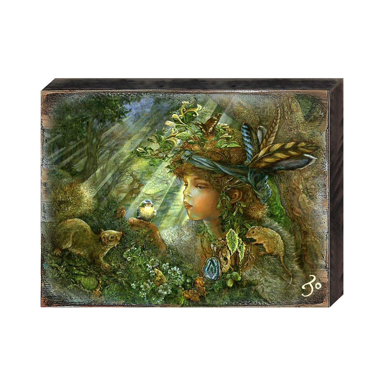Nature Boy Fantasy Wooden Wall Art by Josephine Wall - Fantasy Decor - 852121-JW