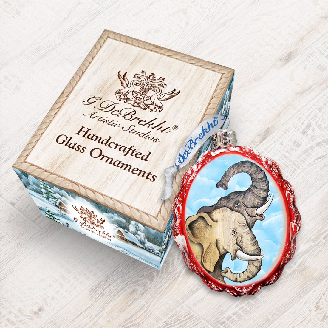 Elephant Mercury Glass Ornament by G. DeBrekht - Wildlife Holiday Decor - 771038