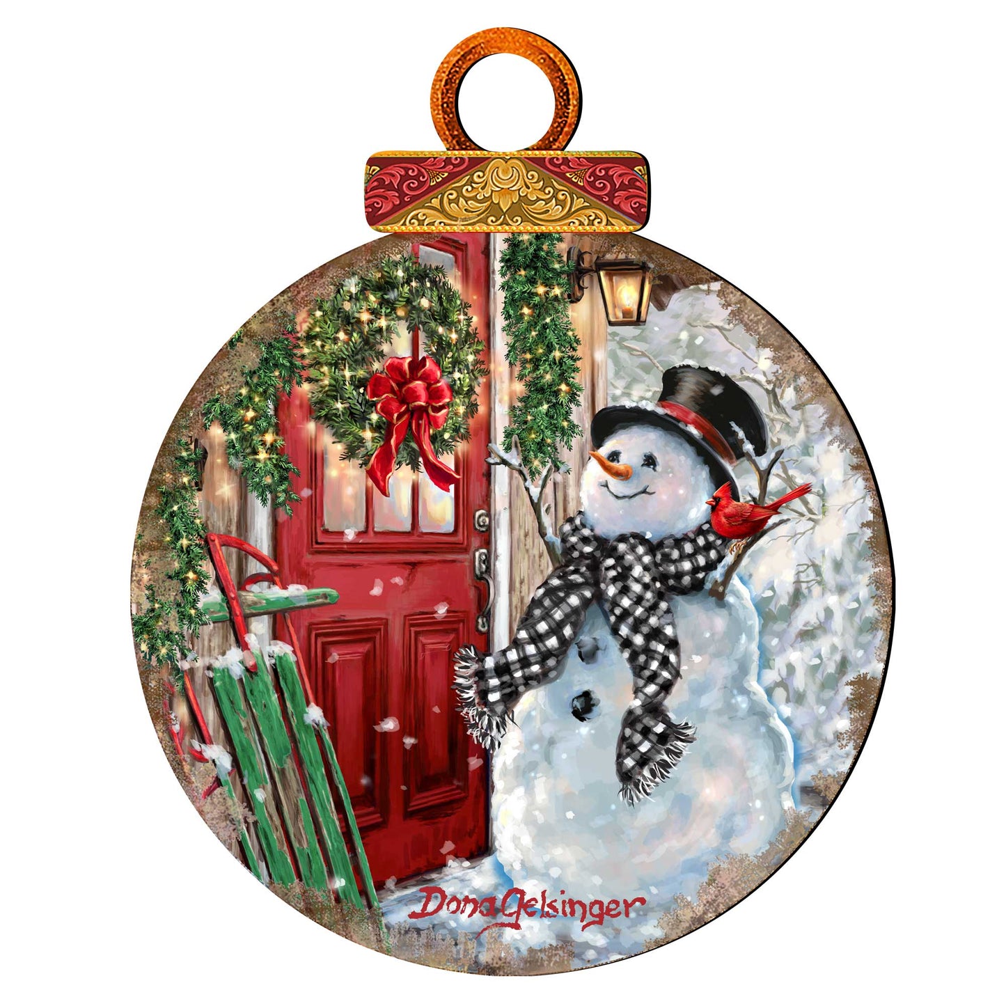 Winter Arrival Snowman Door Decor by D. Gelsinger - Christmas Decor - 8421127H-DG