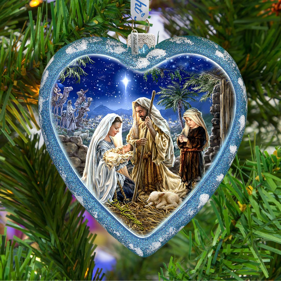 Holy Family Glass Ornament Limited Edition by D. Gelsinger - Nativity Holiday Decor - 738-101-DG