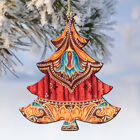 Colorful Christmas Tree Wooden Ornaments by G. DeBrekht - Christmas Decor - 8193147