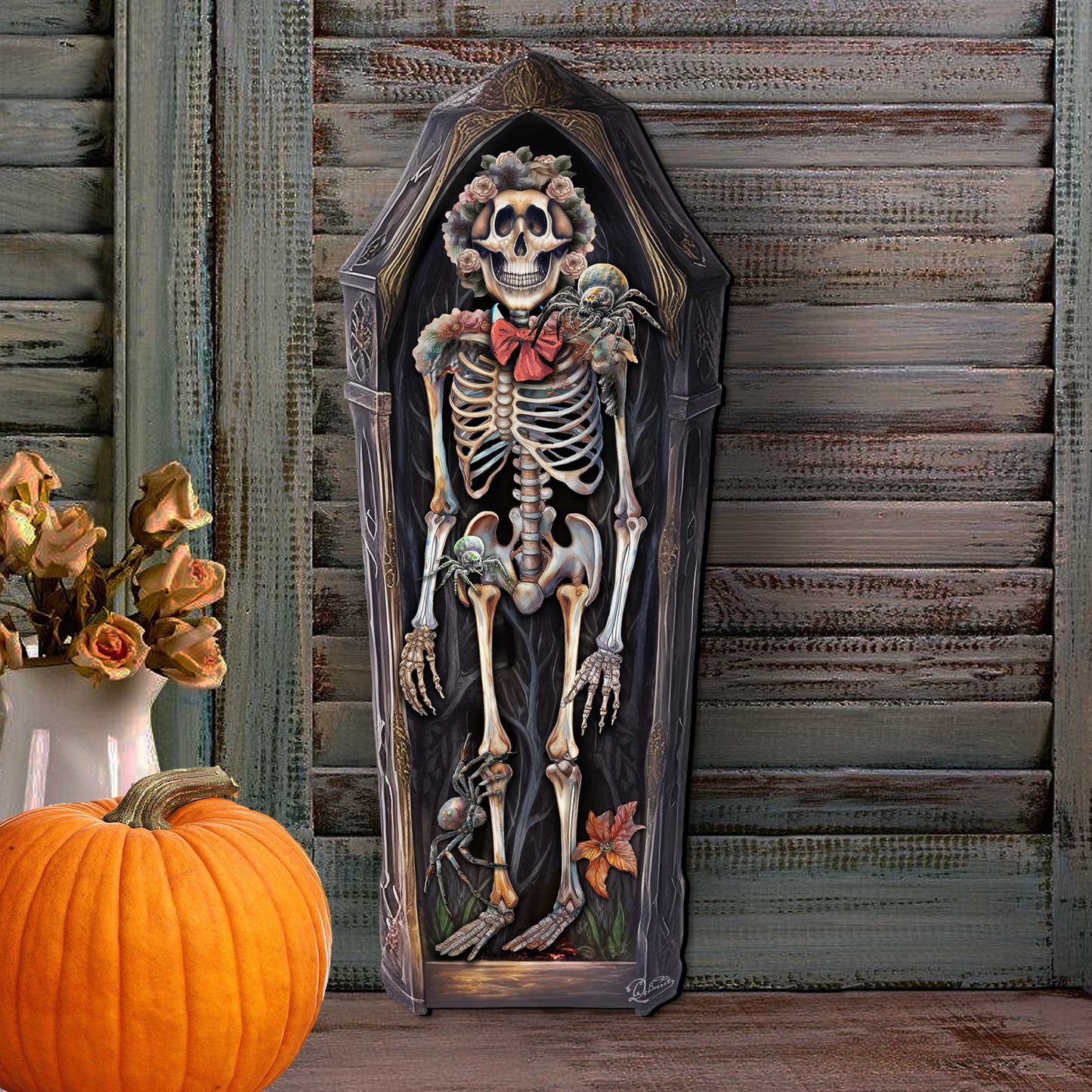 Skeleton Coffin Holiday Door Decor by G. DeBrekht - Halloween Decor - 8652797H