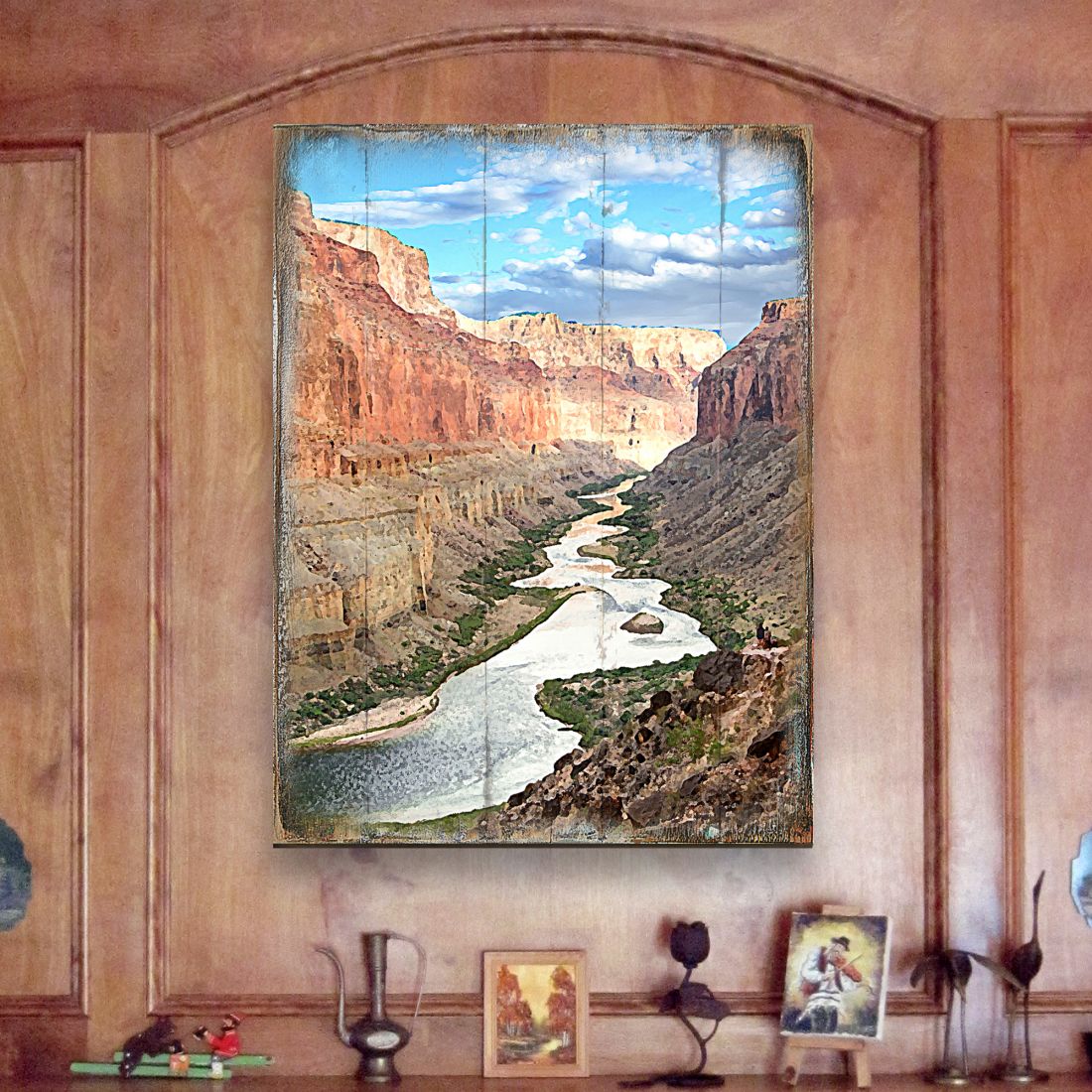 Canyon River Art Wooden Wall Art by Nature Wonders - Nature Wildlife Decor  - 95279B
