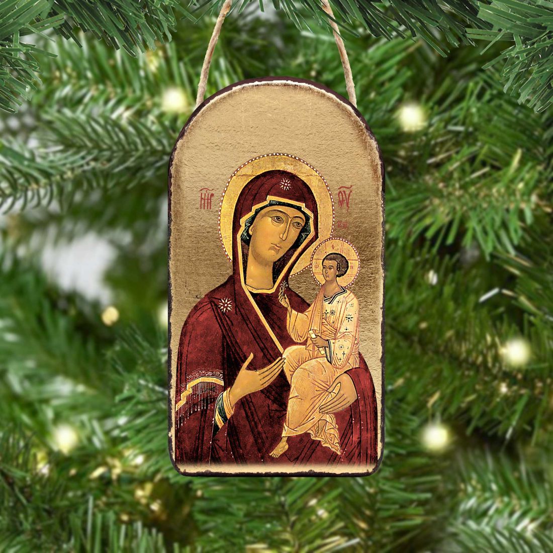 Virgin Mary Religious Orthodox Sacred Icon Ornament - Inspirational Icon Decor - 87063