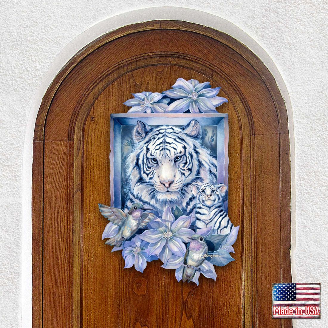 Tiger in the Garden Wildlife Door Decor by J. Bergsma - Nature Wildlife Decor - 8591580W-JB