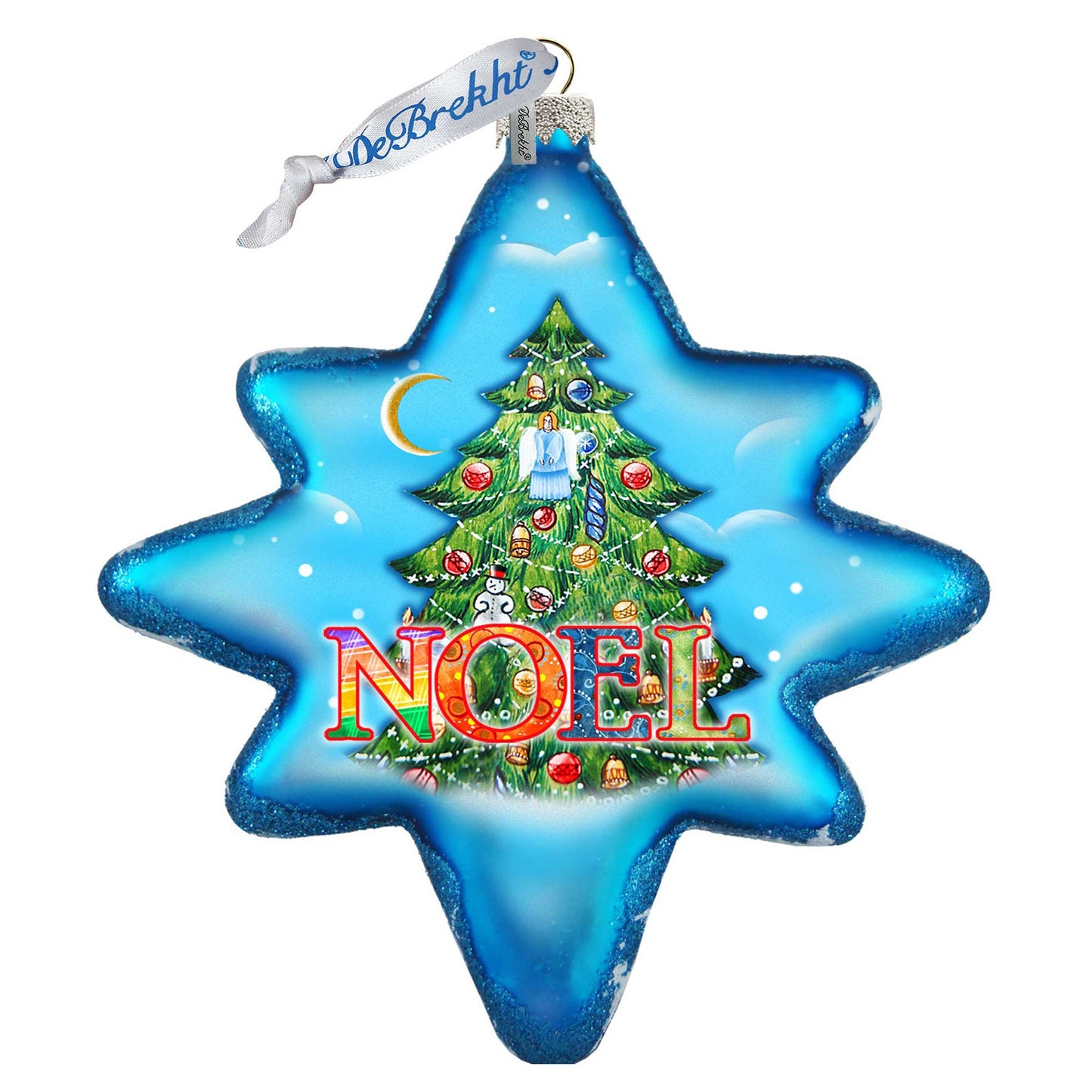 North Star Glass Ornament by G. DeBrekht - Christmas Santa Snowman Decor - 755-014