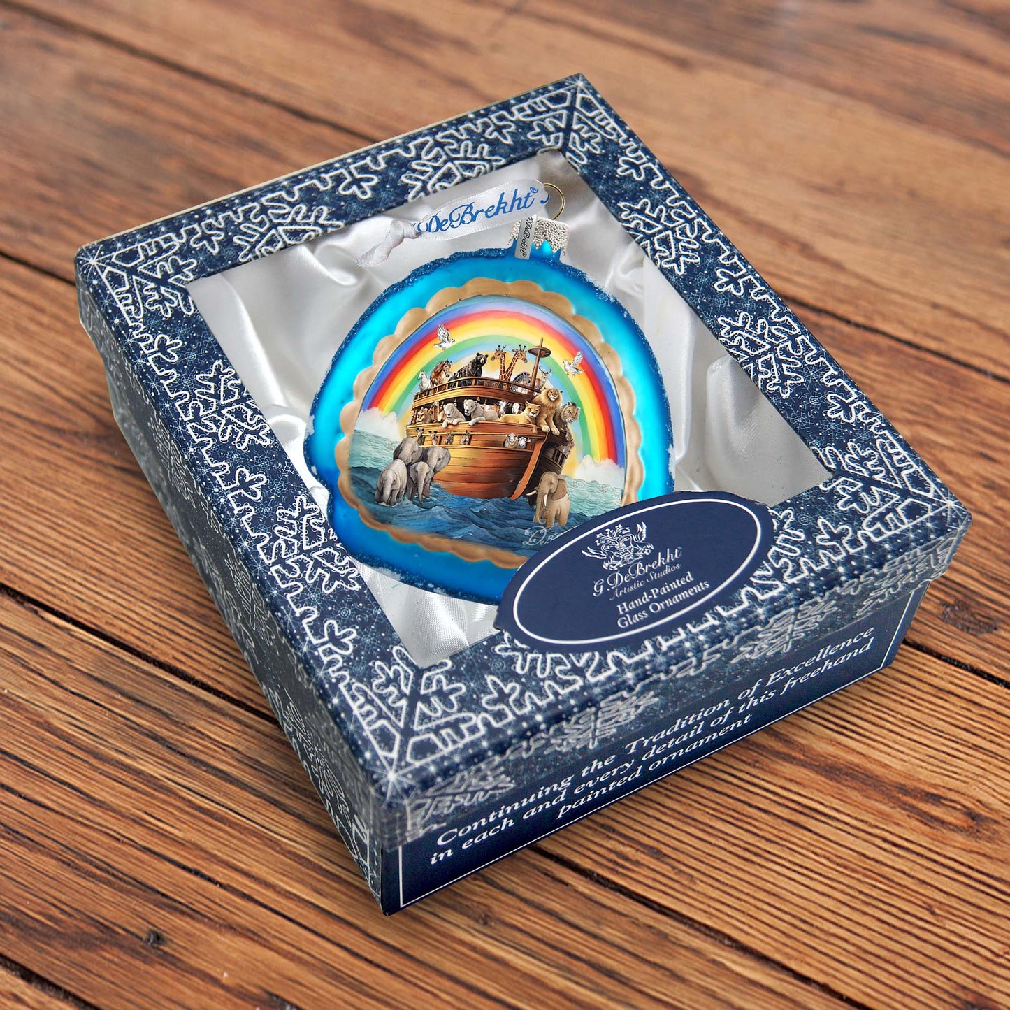 Noah's Arch Rainbow Glass Ornament by G. Debrekht - Christmas Decor - 756-022