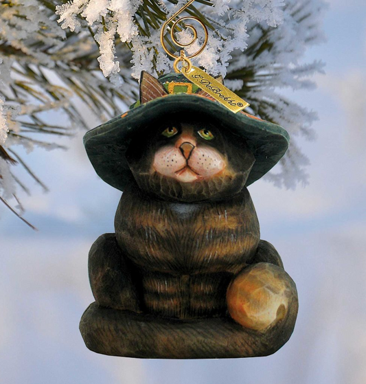 Fifield Halloween Cat Sculpted Hand-Painted Christmas Figurine by G. DeBrekht - Christmas Santa Snowman Decor - 654111