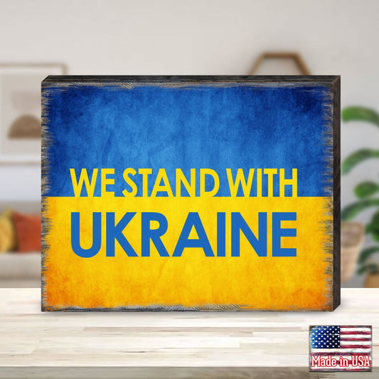 We Stand with Ukraine Wooden Wall Art - International Decor - 95121-3B