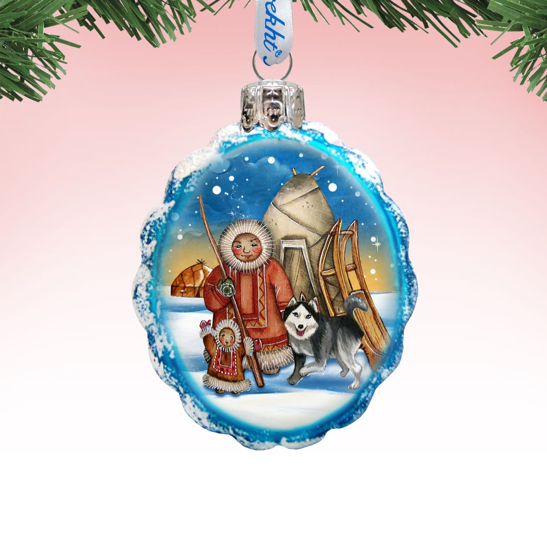 Eskimo Mercury Glass Ornament by G. DeBrekht - Wildlife Holiday Decor - 771051