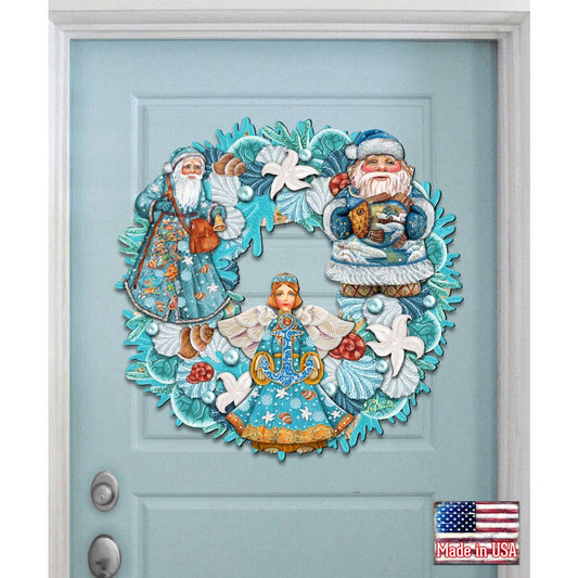 Coastal Sea Treasure Holiday Door Wreath by G. DeBrekht - Coastal Holiday Decor - 8185306-4H