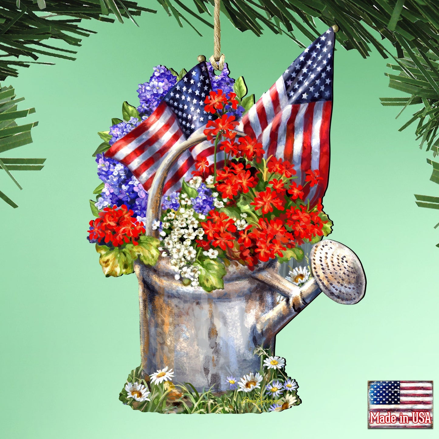 Blooming American Freedom Ornament by D. Gelsinger - Designocracy - 8461040-1711