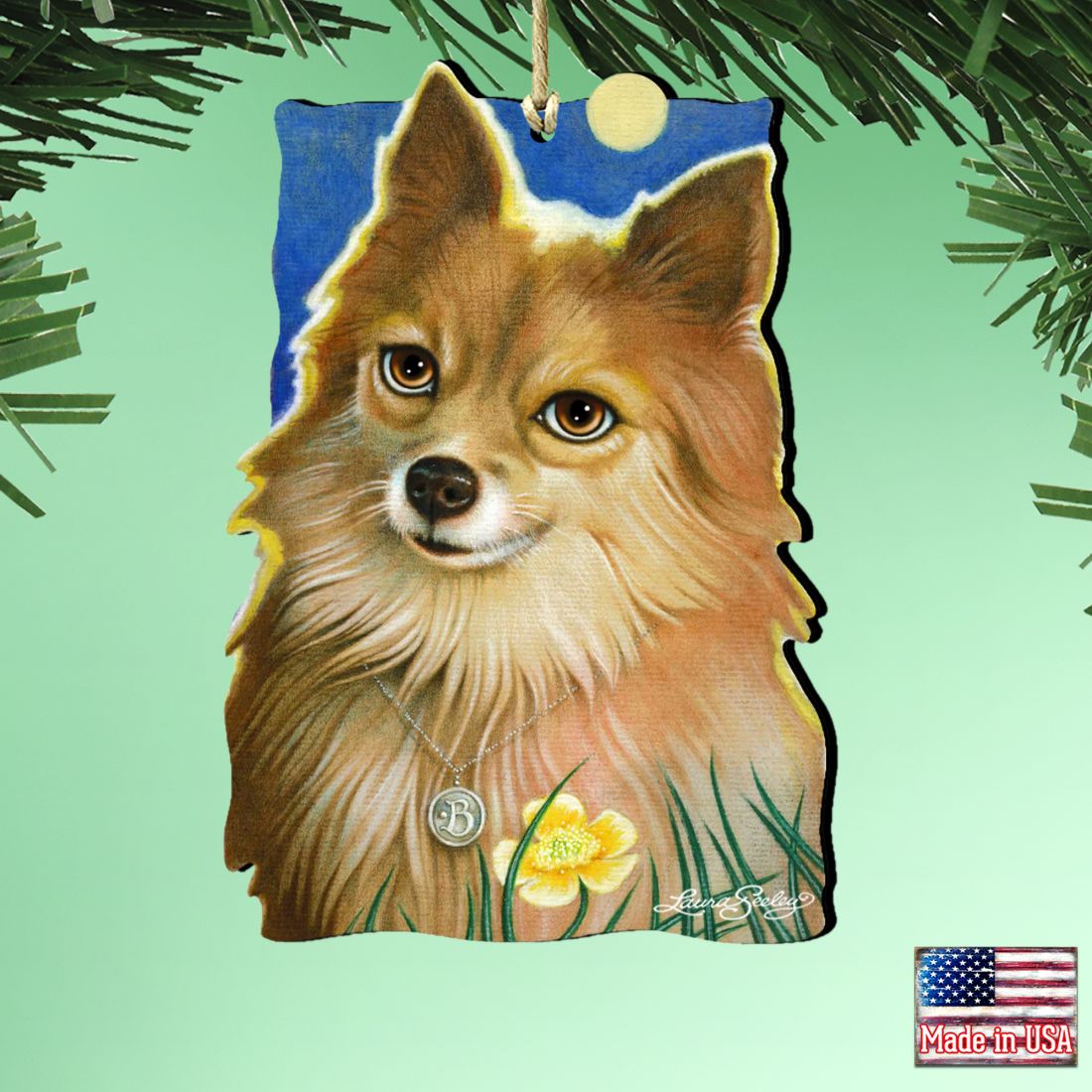 Ready When You Are Wooden Ornaments by Laura Seeley - Pets Dog and Cats Decor - 8511018-LS