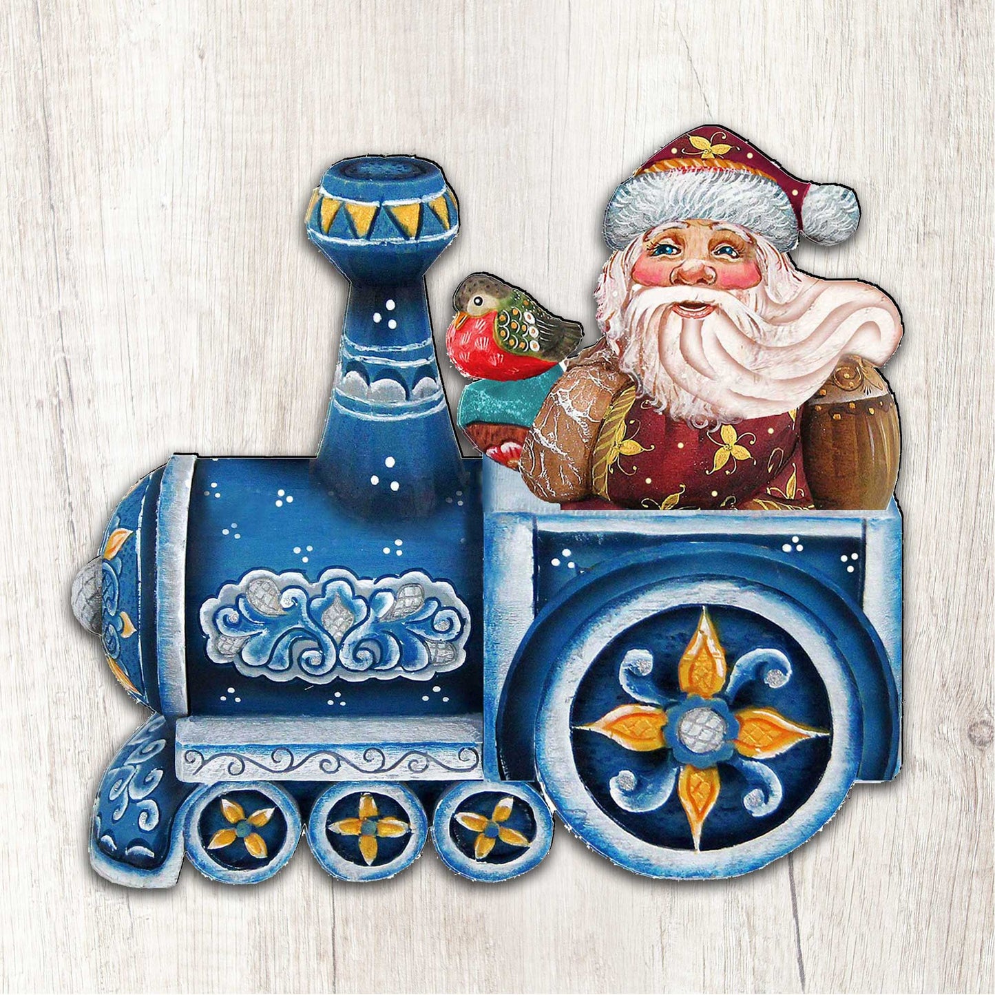 Santa On Train Christmas Door Decor by G. DeBrekht - Christmas Santa Snowman Decor - 8129211H