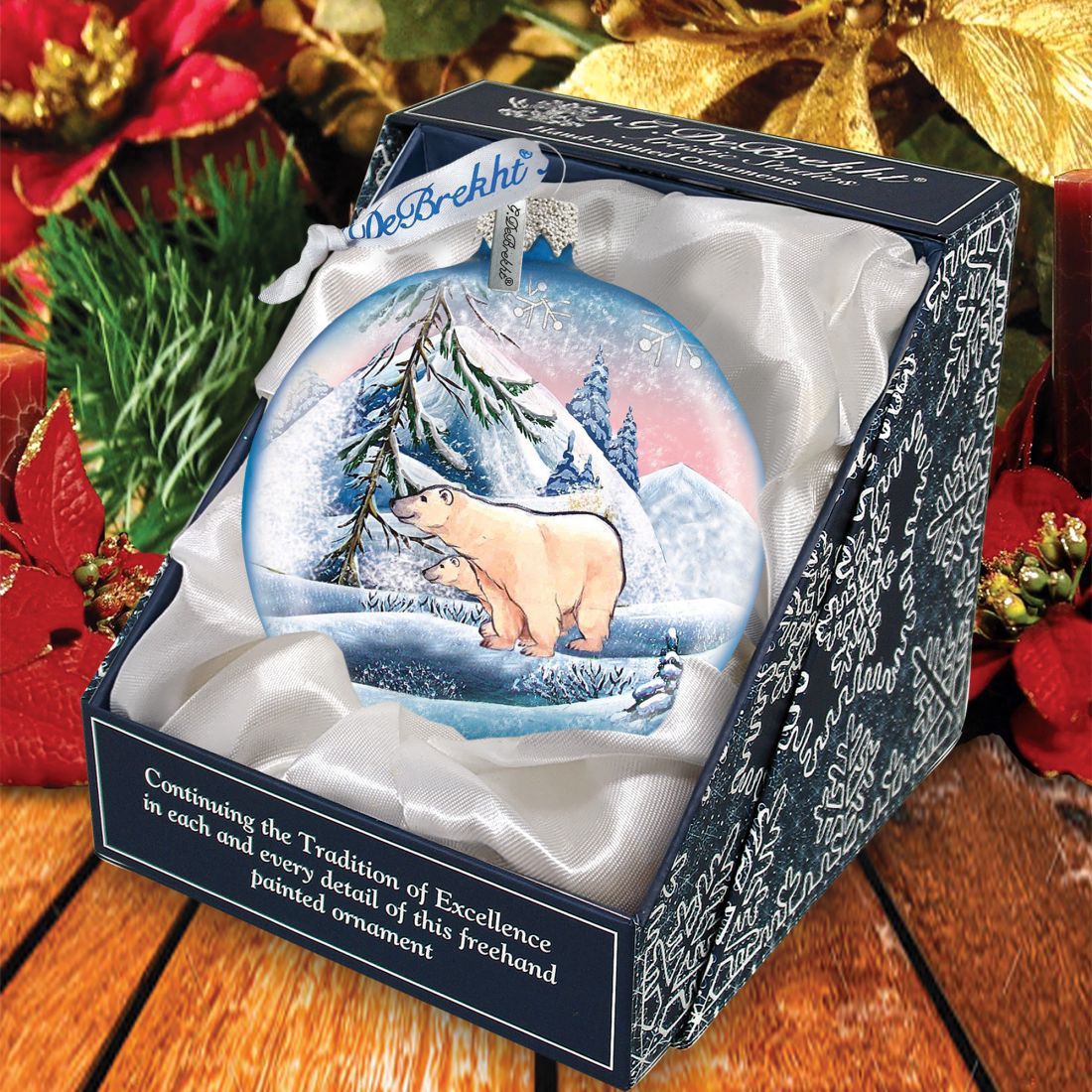 Polar Ice Ball Glass Ornament by G. DeBrekht - Wildlife Holiday Decor - 73411