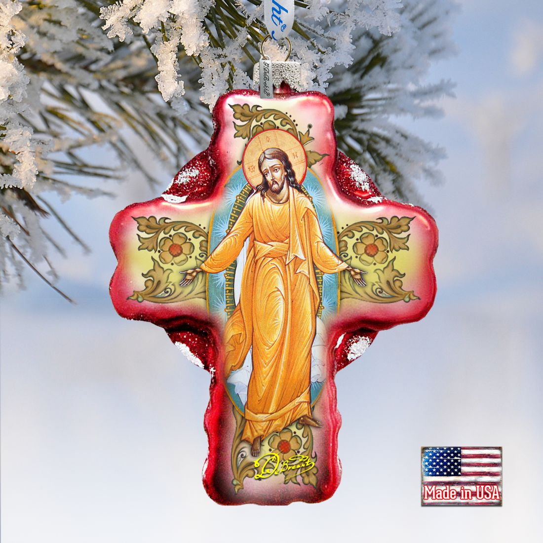 Chrysostom Glass Ornament by G. DeBrekht - Nativity Holiday Decor - 758-007