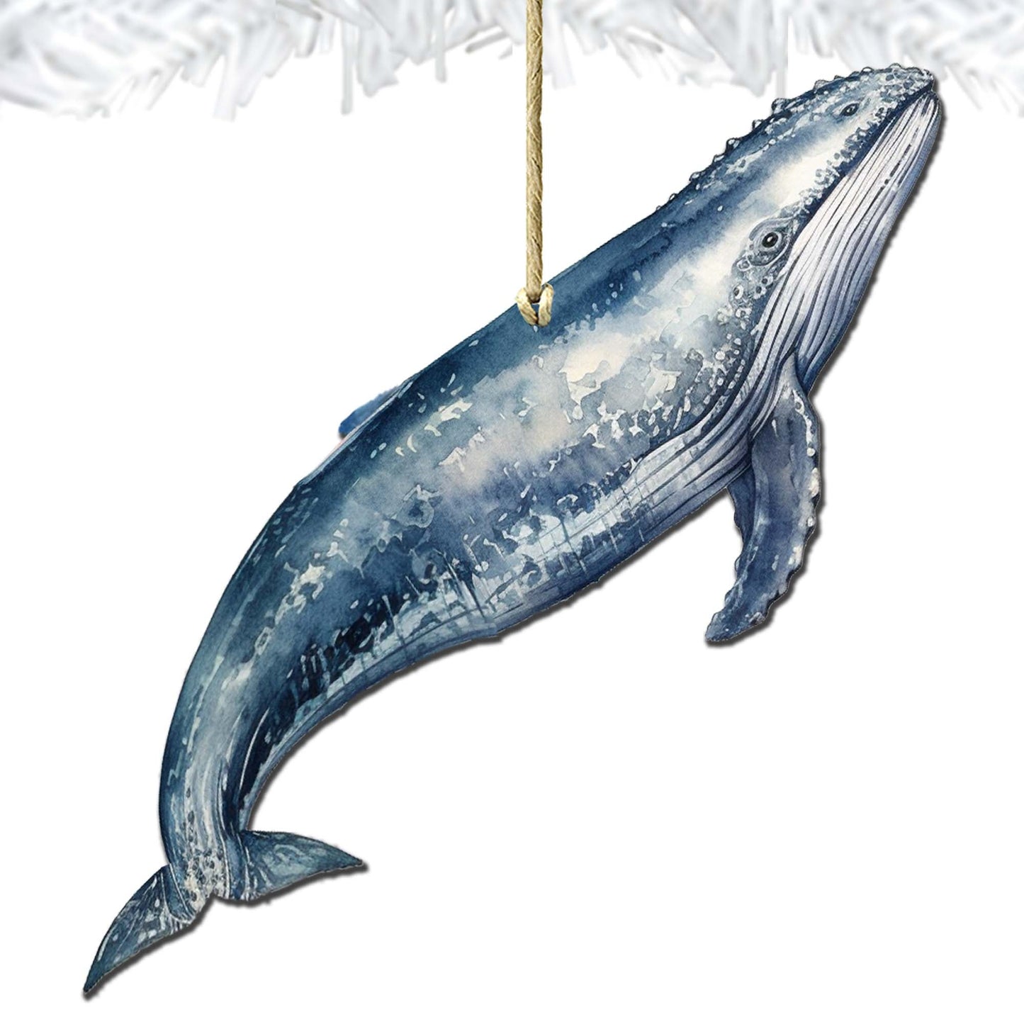 Alaskan Humpback Whale Wooden Ornaments by G.Debrekht - Wildlife Holiday Decor - 8710103-2