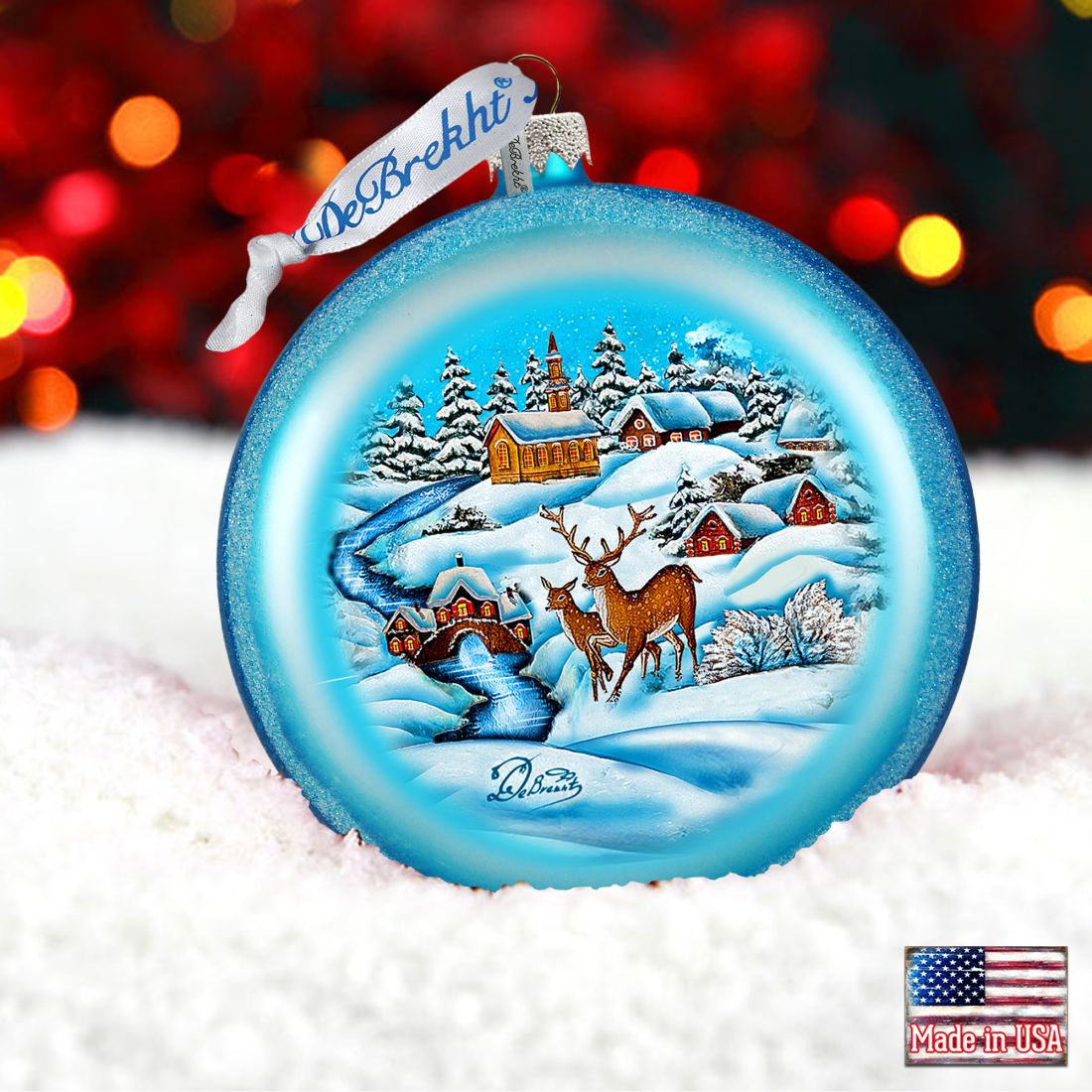 Winter landscape Glass Ornament by G. DeBrekht - Christmas Decor - 744-012