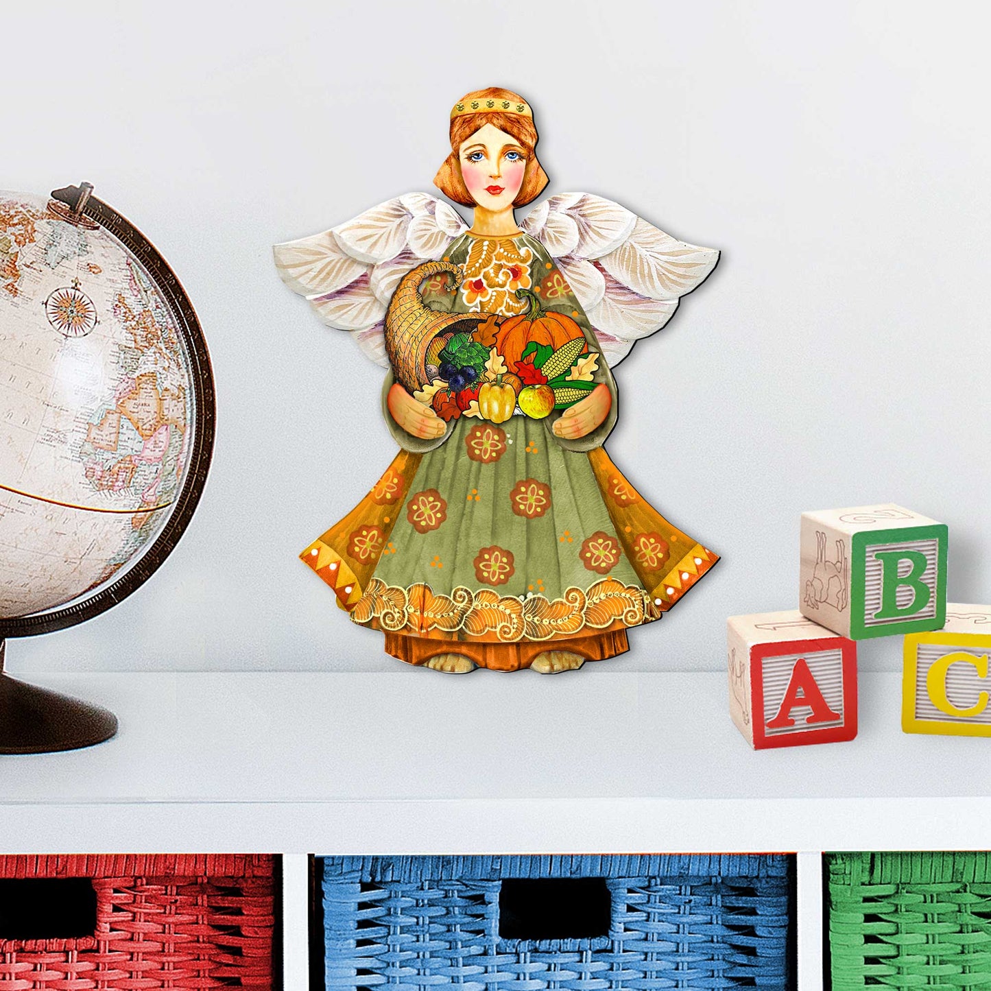 Fall Angel Thanksgiving Halloween Door Decor by G. DeBrekht - Thanksgiving Halloween Decor - 8155232H