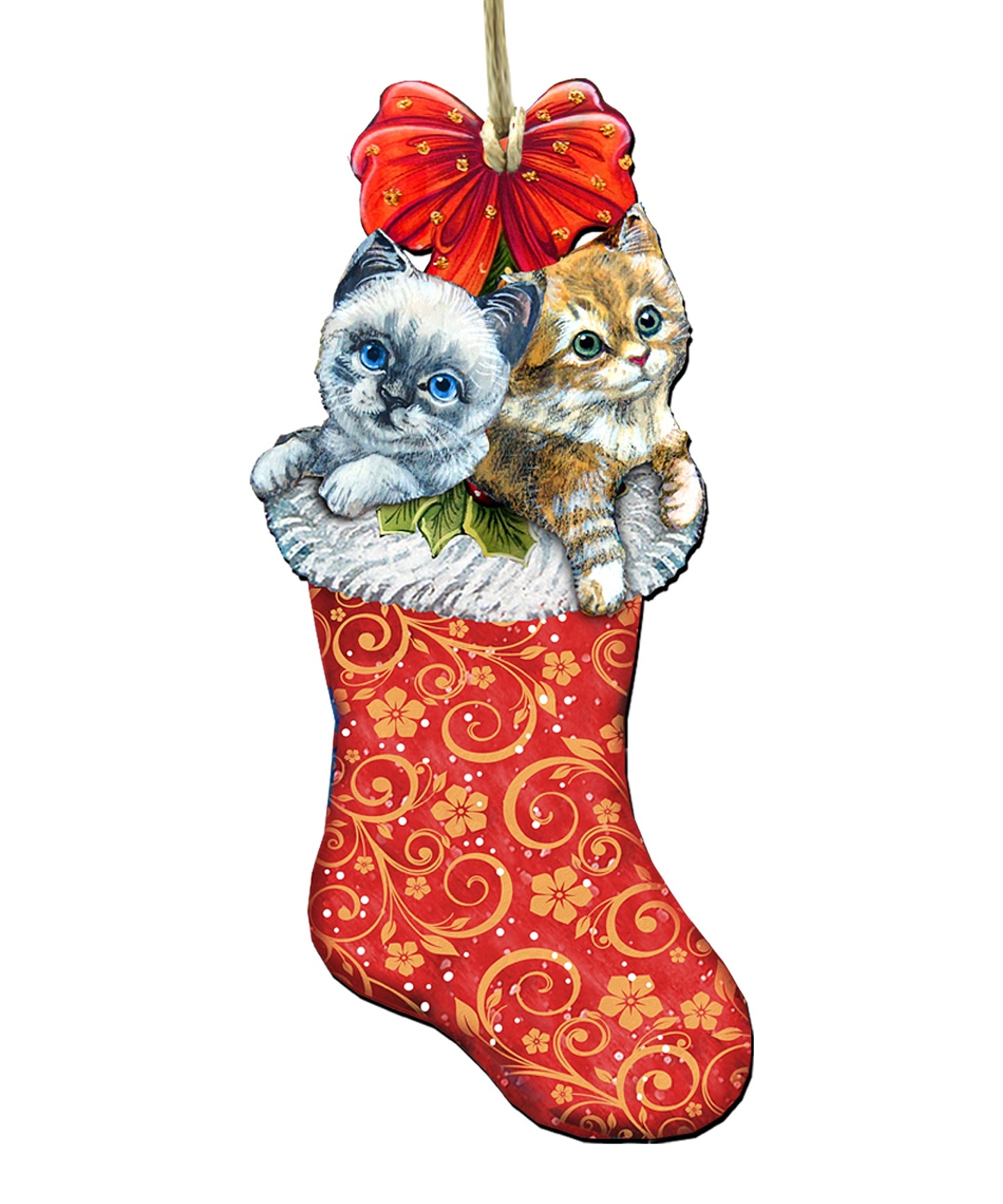 Kitty Cats Christmas Stocking Christmas Door Decor by G. DeBrekht - Christmas Santa Snowman Decor - 8114021H