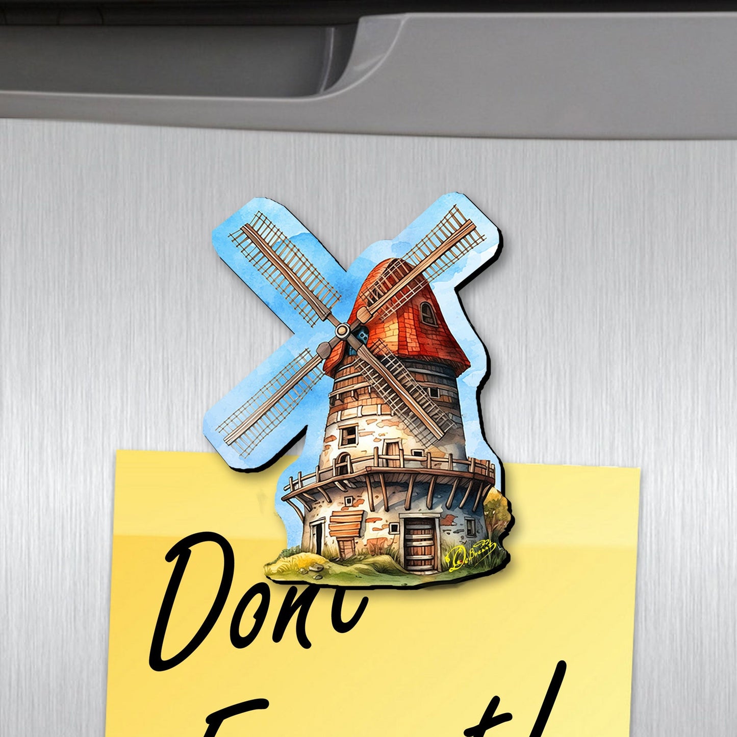 Windmills Decorative Wooden Magnets Set of 6 by G. Debrekht - Love Family Decor - 8090074G-S6