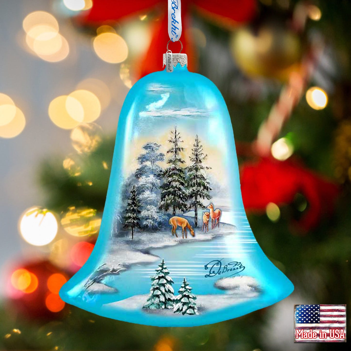 Peaceful Kingdom Bell Glass Ornament by G. DeBrekht - 752-005