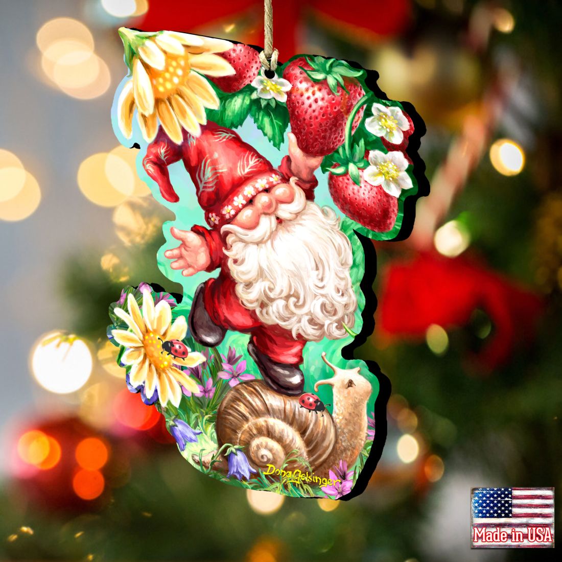 Sweet Summer Gnome Dwarf Wooden Ornaments by Gelsinger - Easter Spring Decor - 8461062-DG