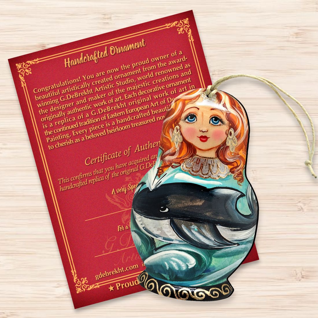 Whale Matreshka Wooden Ornaments by G. DeBrekht - Coastal Holiday Decor - 8113812